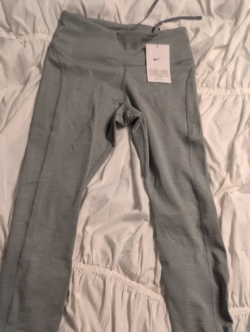 Nike Gray Women's Athletic Leggings with Mesh Panels